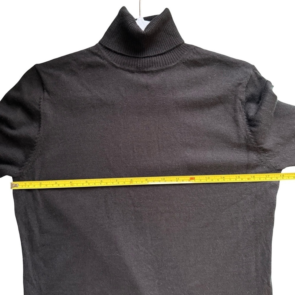 Mulberry Black Cozy Lightweight Classic Minimalist Turtleneck Sweater Size XL - Picture 8 of 12